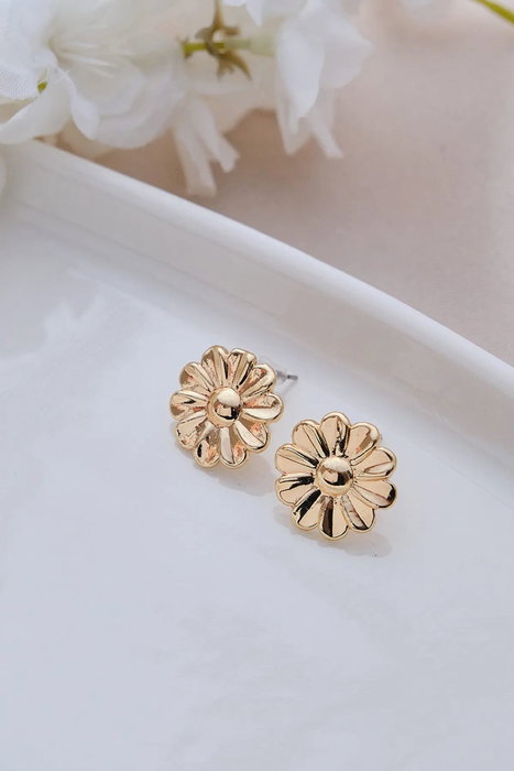 Heliophilia Silver Pendientes de Latón con Circonio Dorado